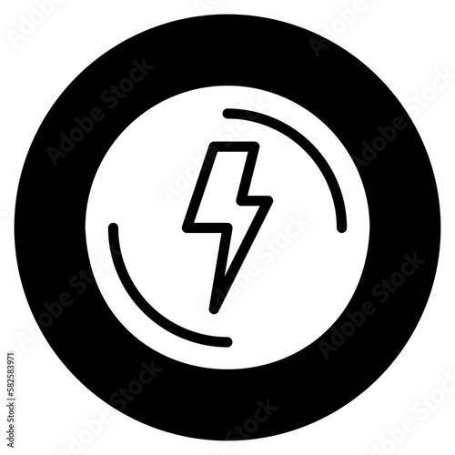 electrical danger sign glyph icon