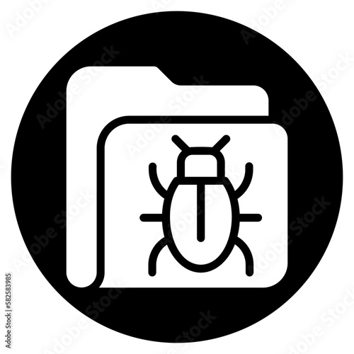 infected folder glyph icon