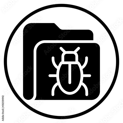infected folder glyph icon