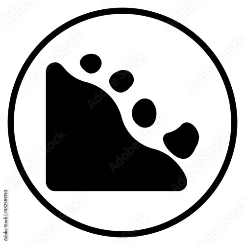 landslide glyph icon