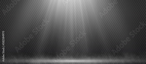 The spotlight shines on the stage. light from a lamp or spotlight. special effects on transparent background. Vector illustration