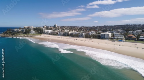 view of the beach in the morning © graphicstormdesigns