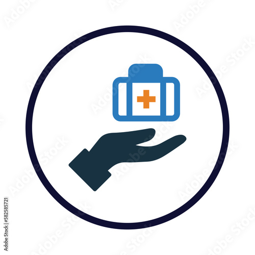 medical , first aid, box, plus, hand, first aid kit, first aid kits on hand icon