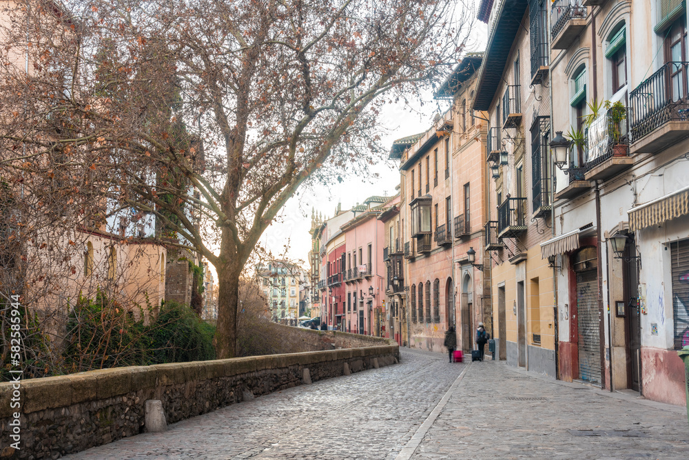 Carrera del Darro area by sunrise in Granada Carrera del Darro area by sunrise in Granada