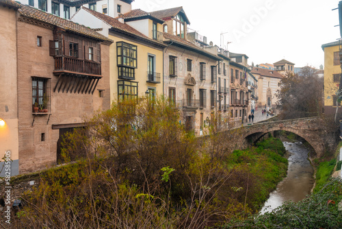 Carrera del Darro area by sunrise in Granada photo