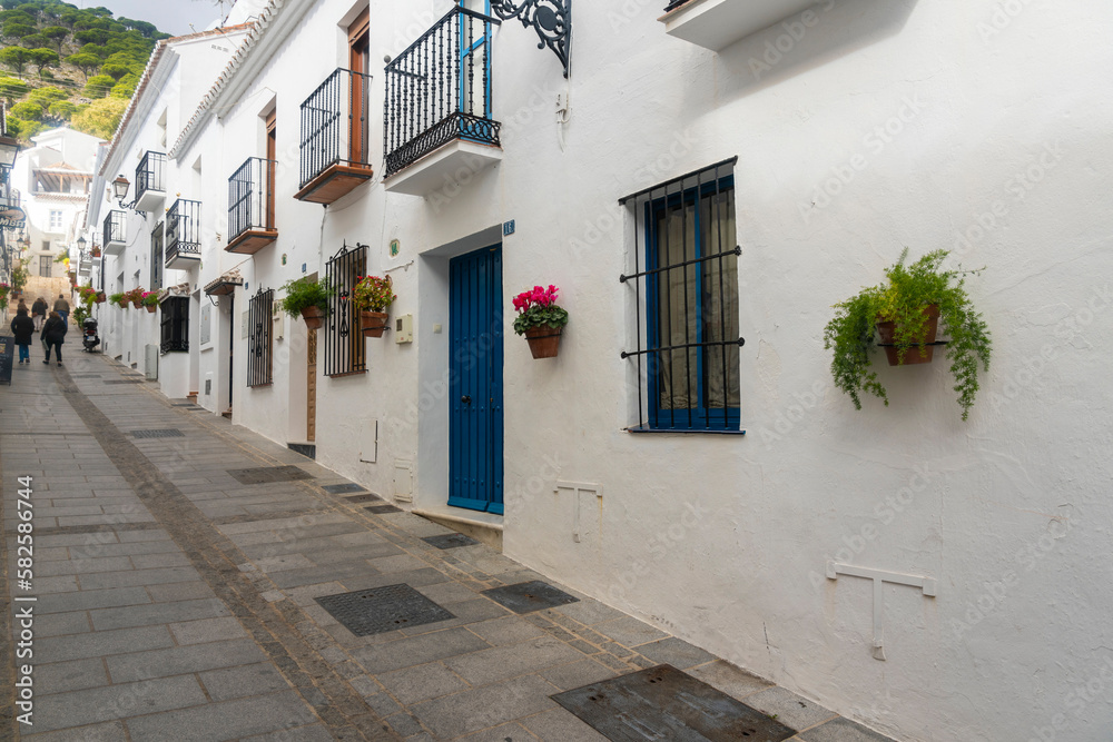 Fototapeta premium Old white village of Mijas in Malaga province