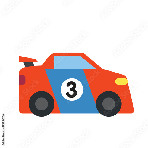 Racing Car vector sign design. Isolated a racing car which appears as a formula one vehicle, rally car.