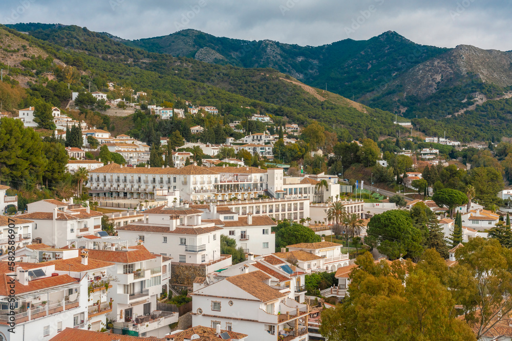 Mijas historic old white town village in Andalucia in Spain