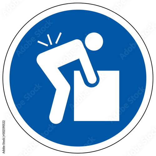Lifting instruction sign and labels