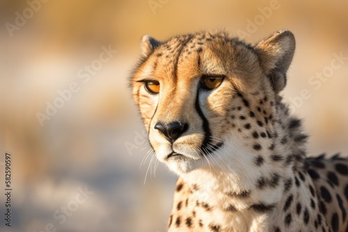 In Etosha National Park, a cheetah. Generative AI
