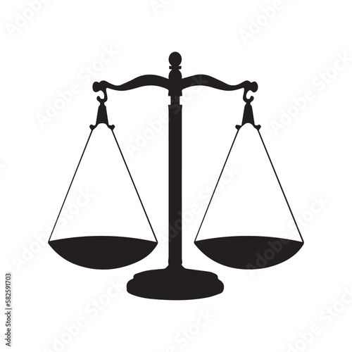silhouette scale of justice vector logo