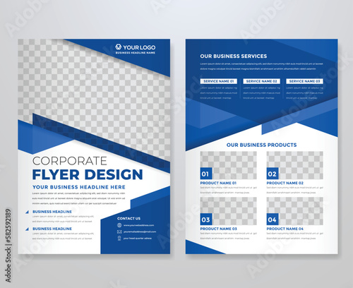 set of business flyer template design with abstract concept and minimalist layout