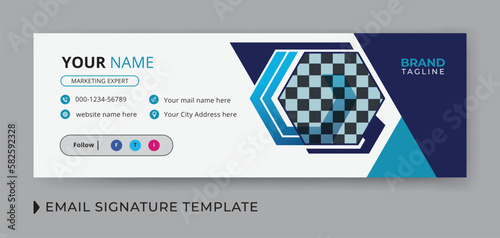 Corporate and business email signature template design with personal details and online mail letter
