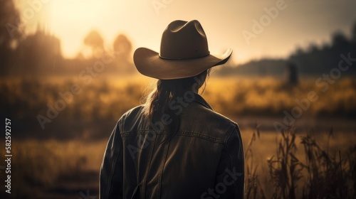 Portrait of a beautiful young woman on a farm - western style - made with Generative AI tools © 4kclips