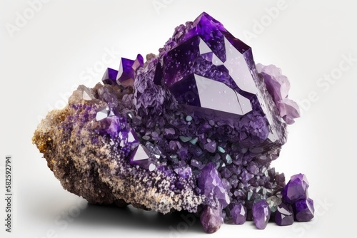 Violet druse of crystal Amethyst. Generative AI