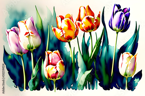 Tulip Watercolor Painting