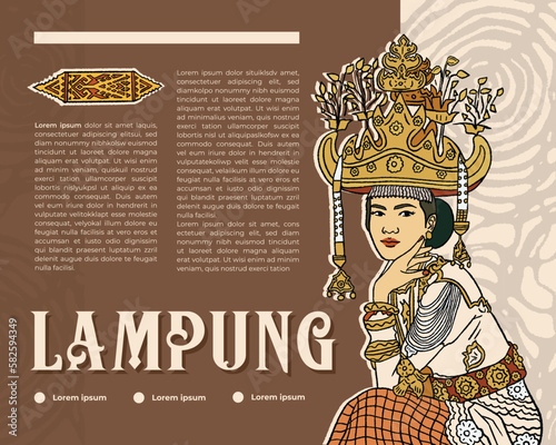 Layout book with Indonesian wedding siger pepadun from lampung Sumatera photo