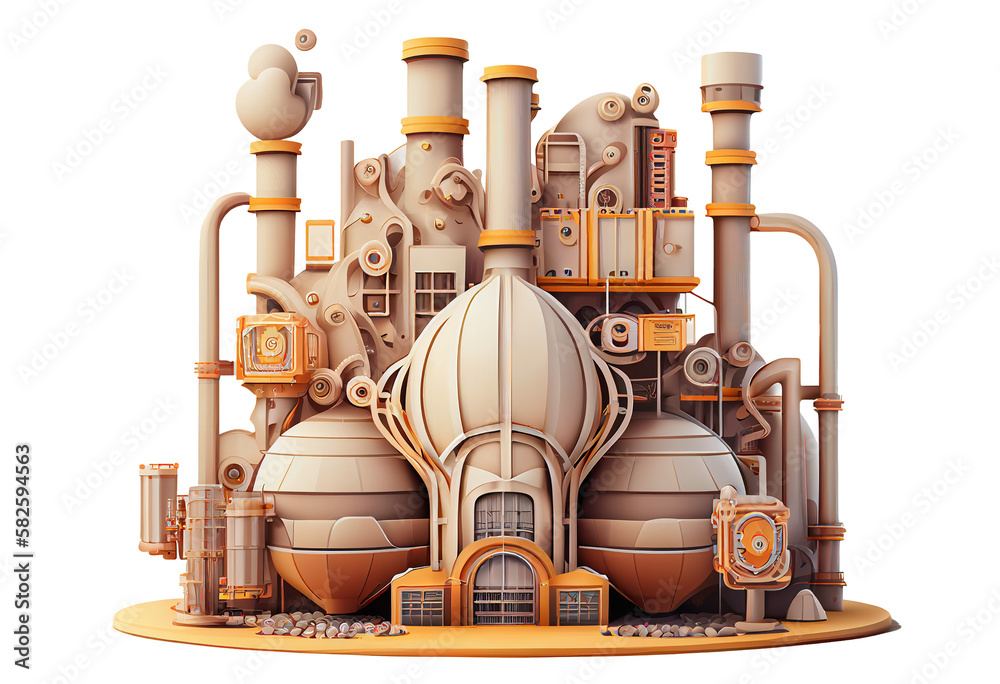 3d Oil And Gas Industrial Oil Refinery Plant Form Industry Refinery