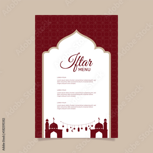 Flat iftar vertical menu template. - Vector.