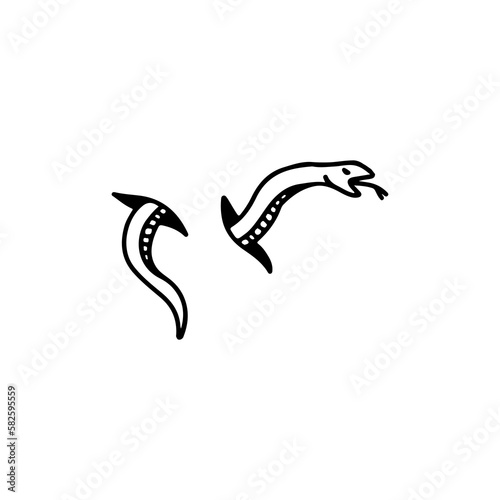 vector illustration doodle snake concept