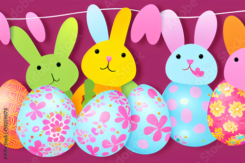 Colorful easter eggs vector graphic
