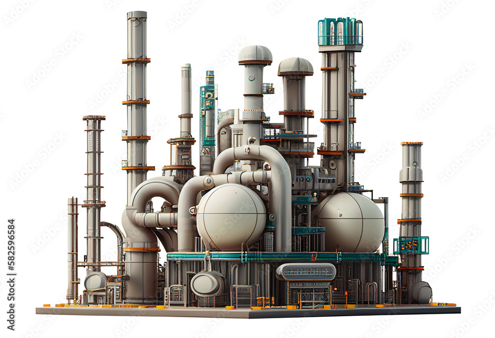3D Oil and gas industrial, Oil refinery plant form industry,Refinery
