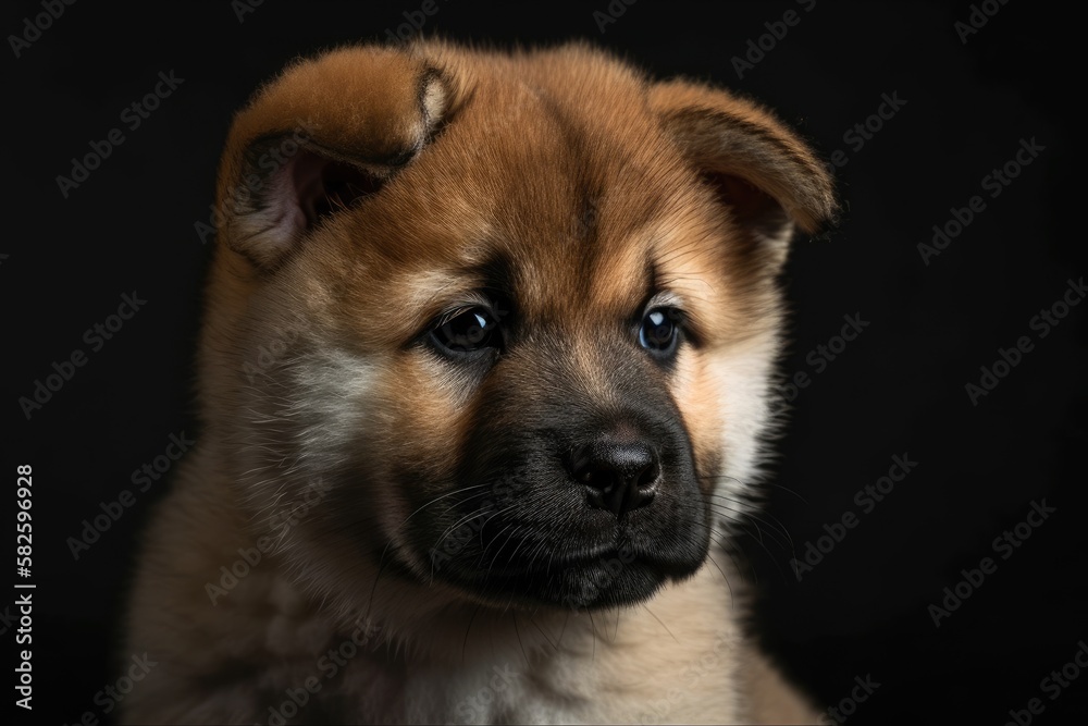 Akita puppy in studio, USA. Generative AI Akita puppy in studio, USA. Generative AI