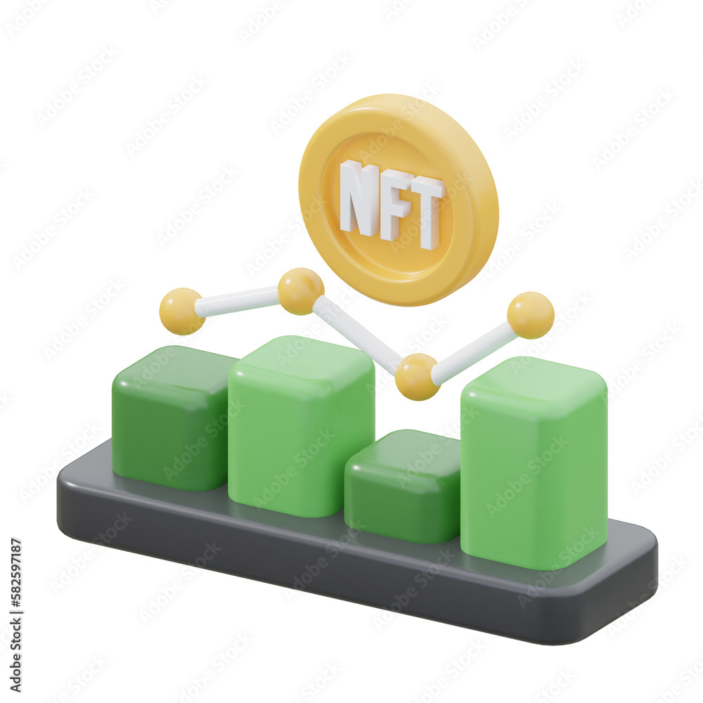 Nft blockchain icon 3d rendering illustration Nft blockchain icon 3d rendering illustration