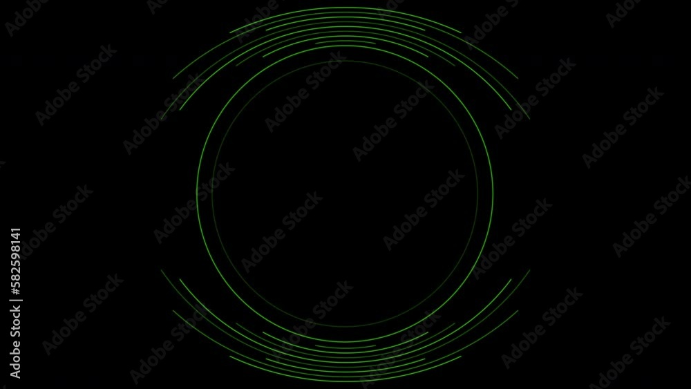 Black green circular minimal lines abstract futuristic tech background ...
