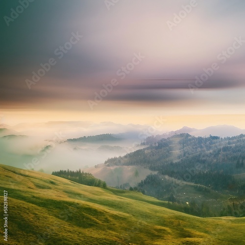 Mysterious realistic highly detailed cloudy Spring Landscape That Inspires Wanderlust with depth k quality © Dan
