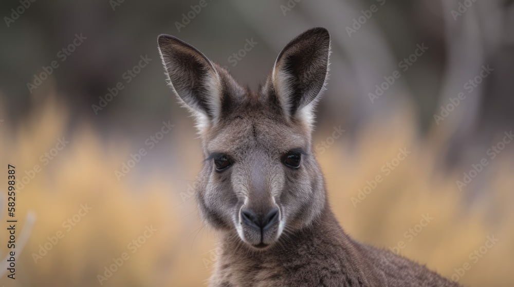 Kangaroo in the Wilderness. Generative AI. Kangaroo in the Wilderness. Generative AI.