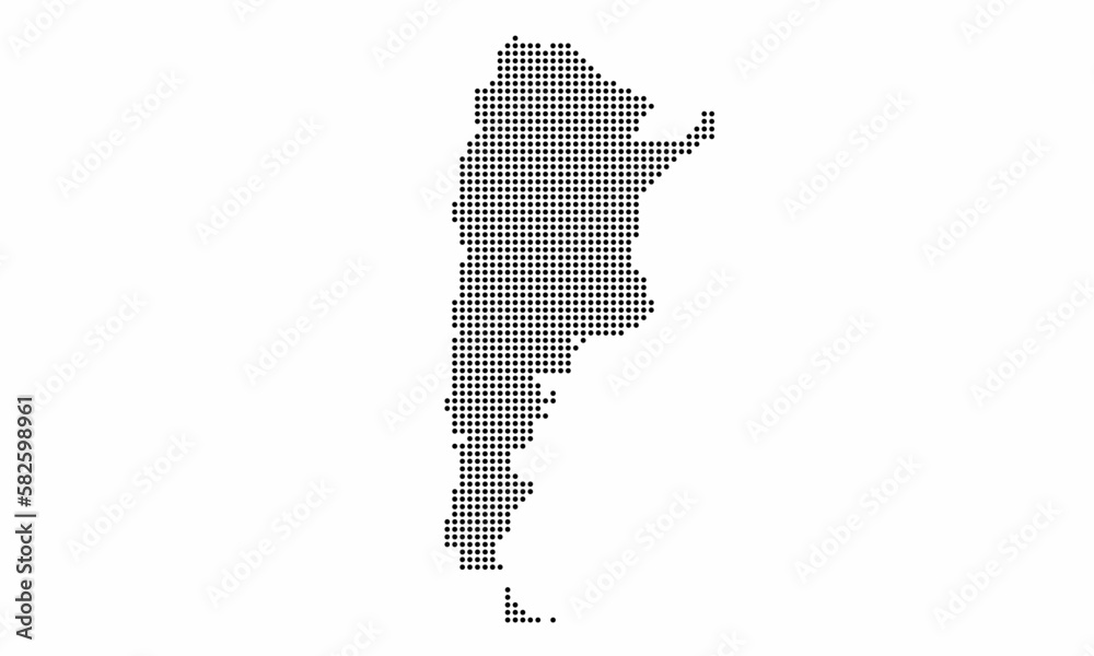 Argentina dotted map with grunge texture in dot style. Abstract vector ...