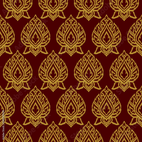Thai Ikat Geometric Textile Seamless Pattern