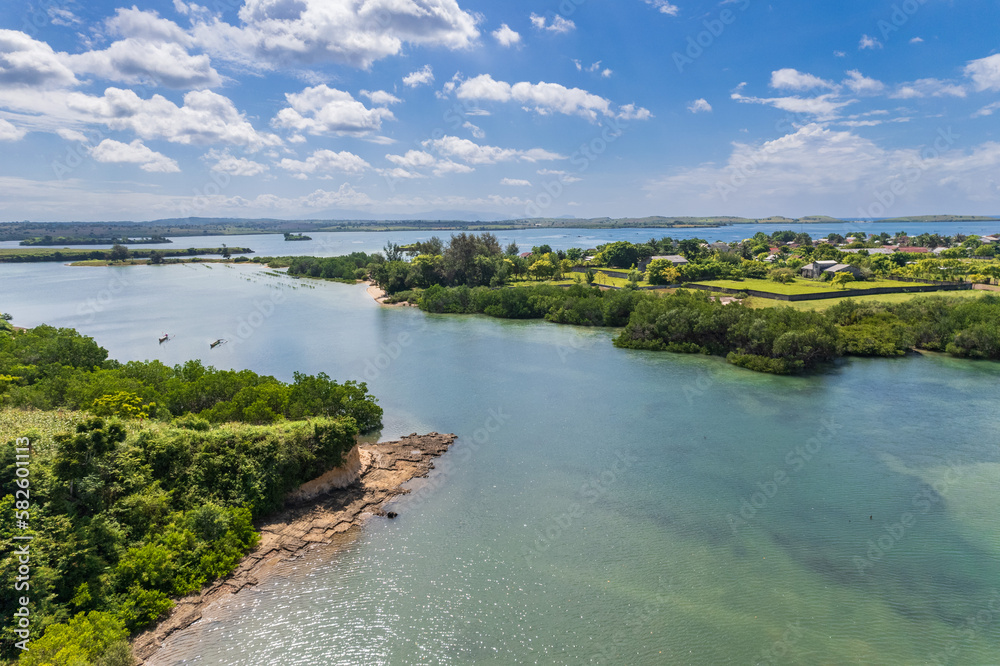 East Lombok estuary aerial view