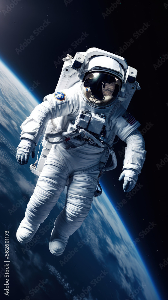 Astronaut in space, generative AI Astronaut in space, generative AI
