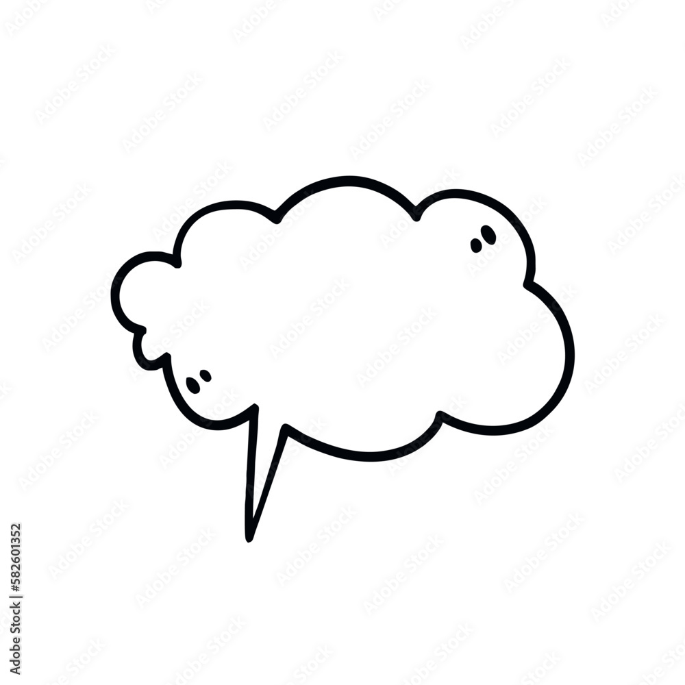 Vector Illustration of Hand drawn Bubble Chat in Doodle art style Vector Illustration of Hand drawn Bubble Chat in Doodle art style