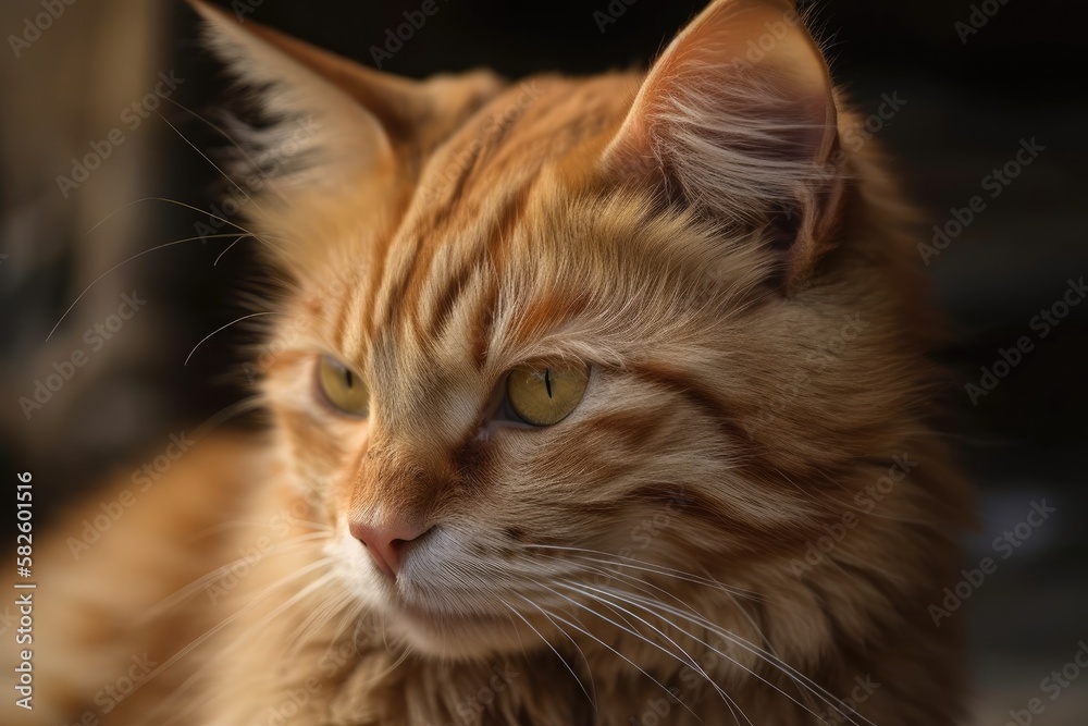 Detailed image of a domestic male cat. Generative AI Detailed image of a domestic male cat. Generative AI