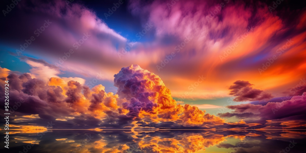 Colorful clouds, generative AI