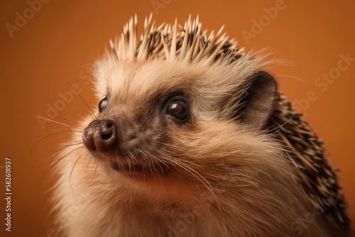 Hedgehog with one ear. Portrait that is amusing. Really good illustration. Generative AI
