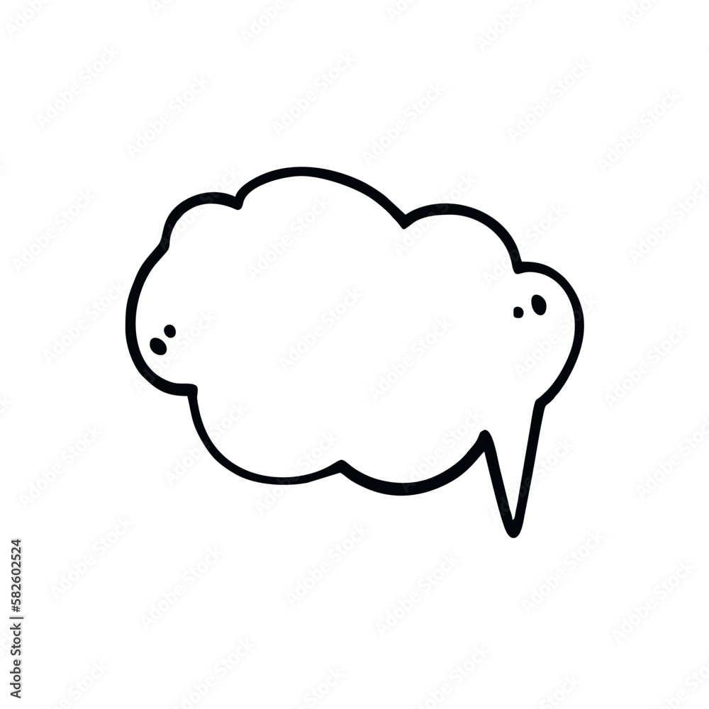 Vector Illustration of Hand drawn Bubble Chat in Doodle art style Vector Illustration of Hand drawn Bubble Chat in Doodle art style