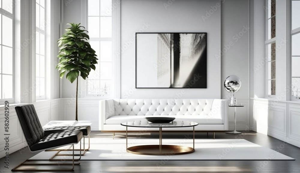Fototapeta premium Modern home interior with elegant design and comfort ,generative AI
