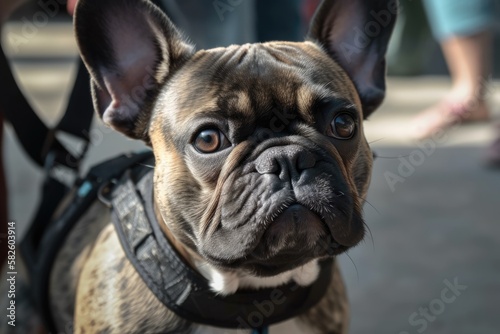 The French Bulldog is ready for a game. Generative AI