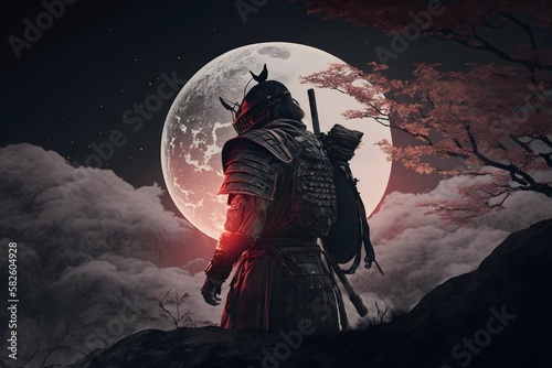 samurai landscape created using AI Generative Technology