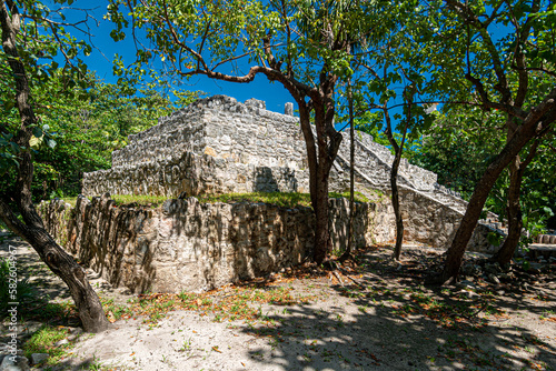 San Miguelito mayan archaeological site in Cancun  Mexico