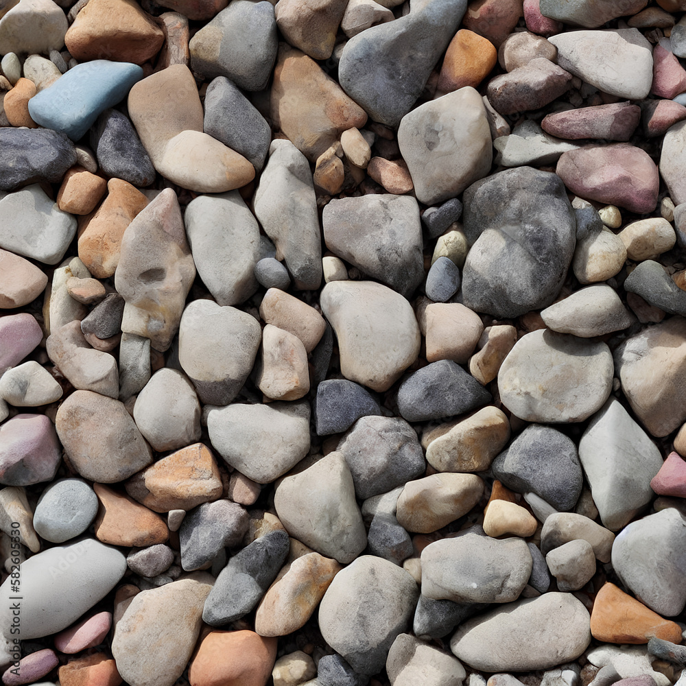 Generative illustration of abstract background pebbles, top view. Generative illustration of abstract background pebbles, top view.