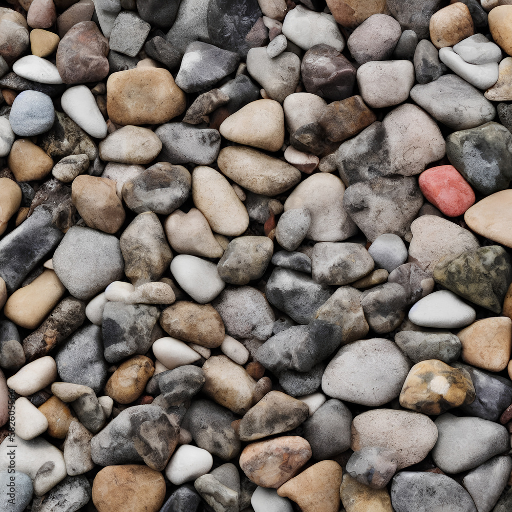 Generative illustration of abstract background pebbles, top view. Generative illustration of abstract background pebbles, top view.