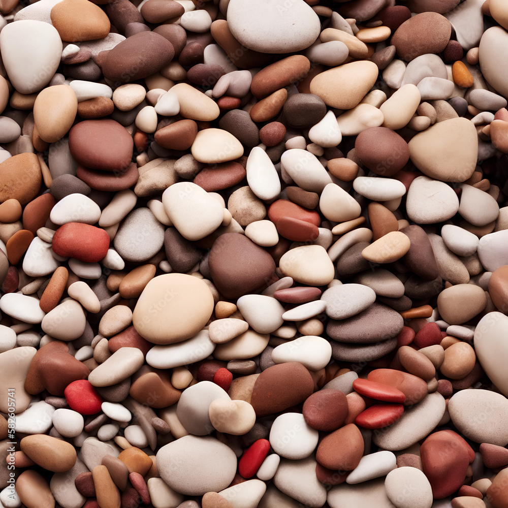Generative illustration of abstract background pebbles, top view. Generative illustration of abstract background pebbles, top view.
