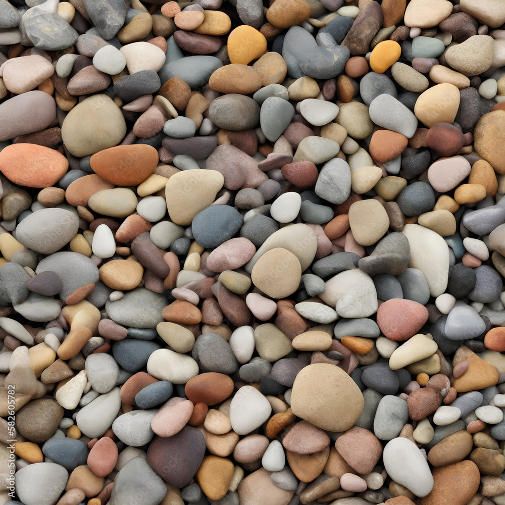 Generative illustration of abstract background pebbles, top view. Generative illustration of abstract background pebbles, top view.