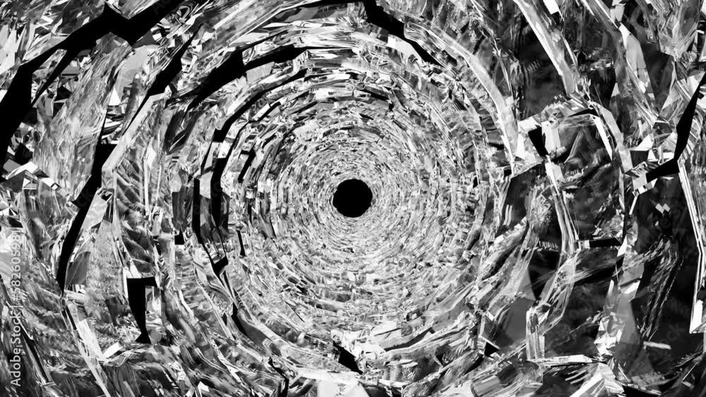 Long large glass tunnel super slow motion 4k