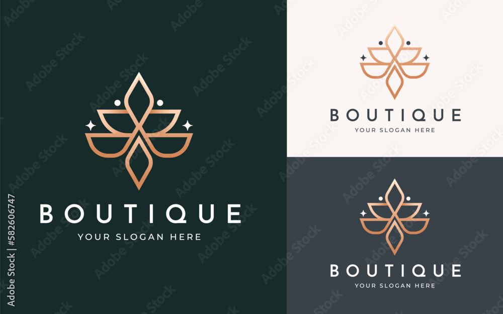 luxury logo design boutique symbol vector illustrations	
